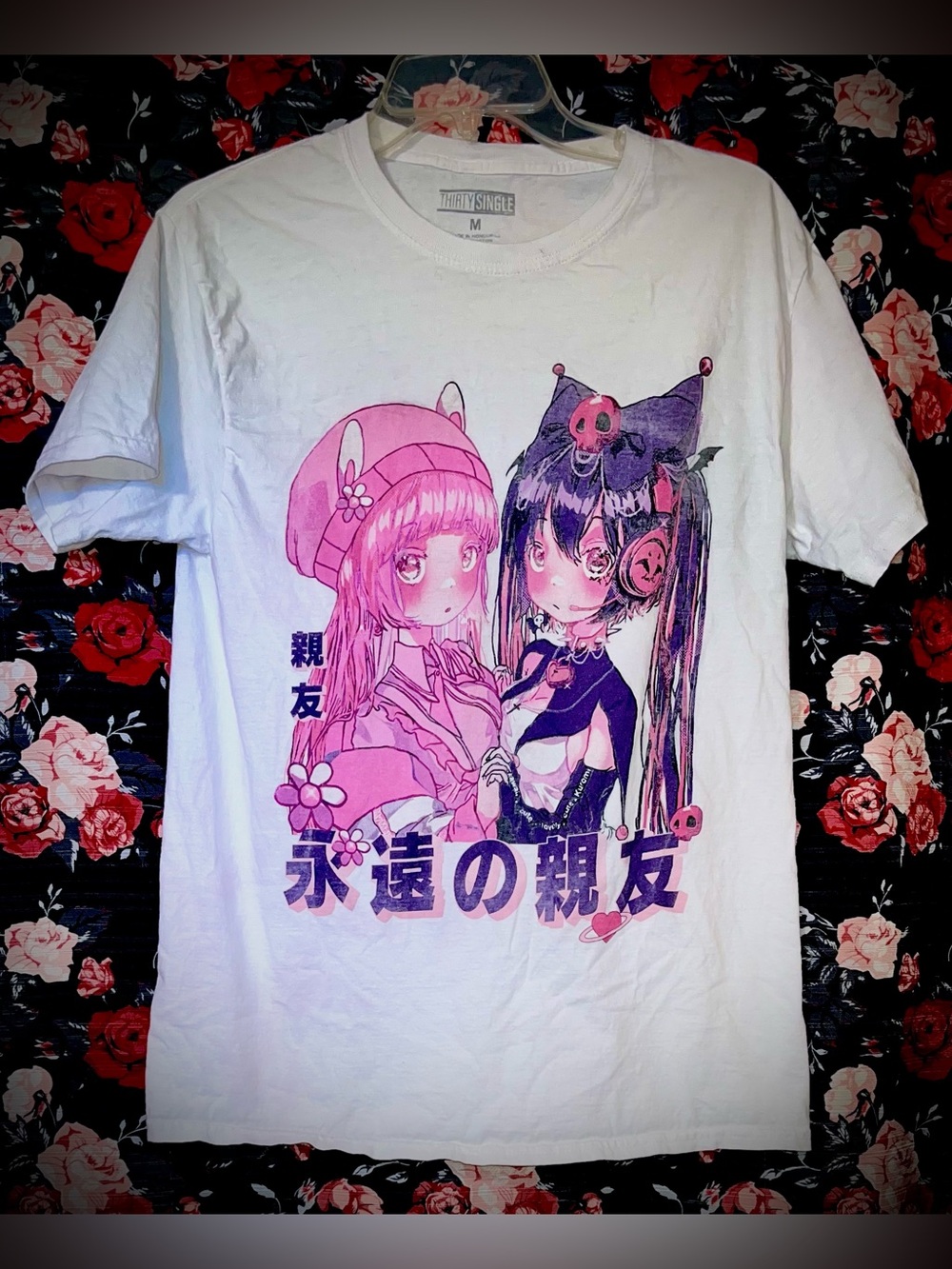 White ((Hello kitty kuromiAnime Graphic Short Sleeve tee